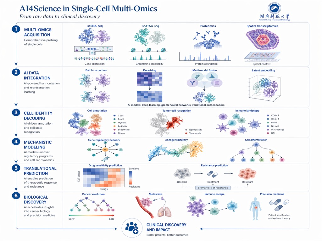 AI4Science in Single-Cell Multi-Omics: From raw data to clinical discovery